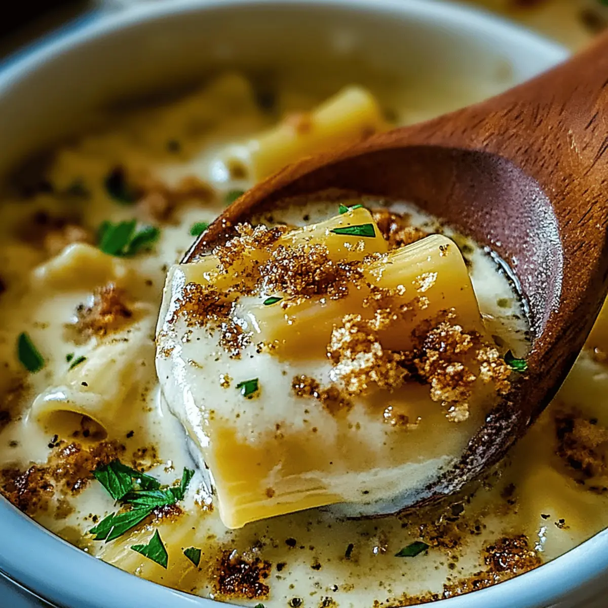 Decadent Creamy Alfredo Lasagna Soup