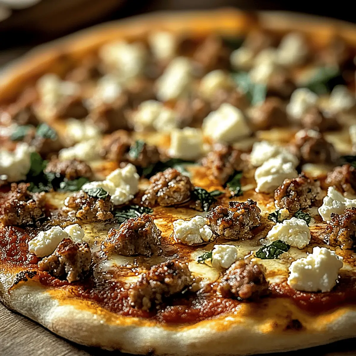 Hot Sausage Feta Honey Pizza