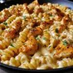 Cheesy Cajun Garlic Chicken Rotini Skillet