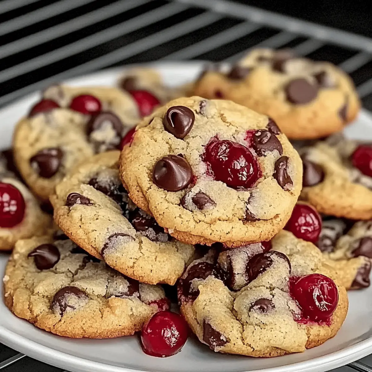 Classic Maraschino Cherry Chocolate Chip Cookies