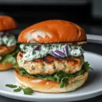 Greek Chicken Burgers with Tzatziki
