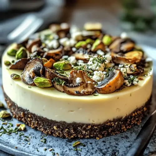 Delicious Pistachio and Mushroom Cheesecake