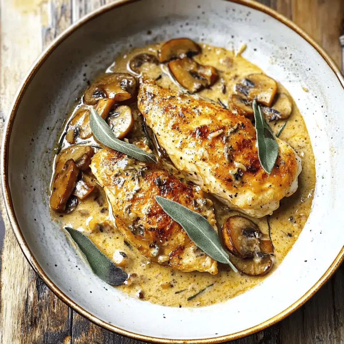 Chicken in Butternut Squash Mushroom Cream Sauce