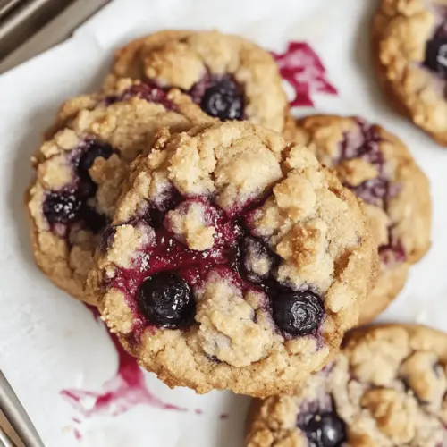 Browned Butter Blueberry Cookies