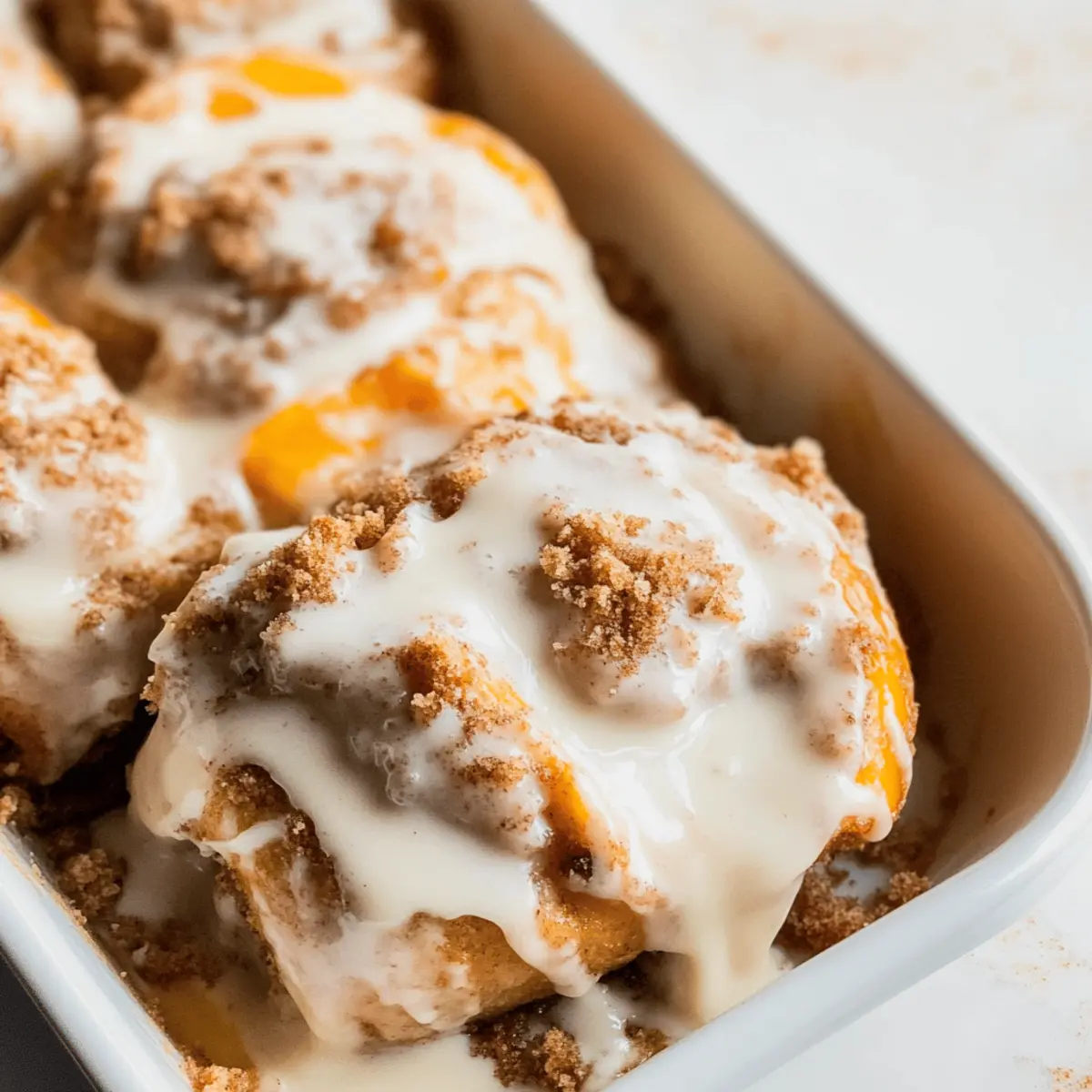 Peach Cobbler Cinnamon Rolls