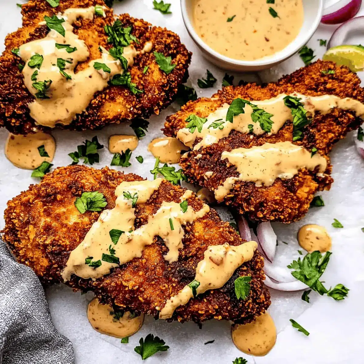 Pretzel Crusted Chicken with Cheddar-Mustard Sauce