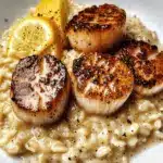 Seared Scallops and Lemon Parmesan Risotto