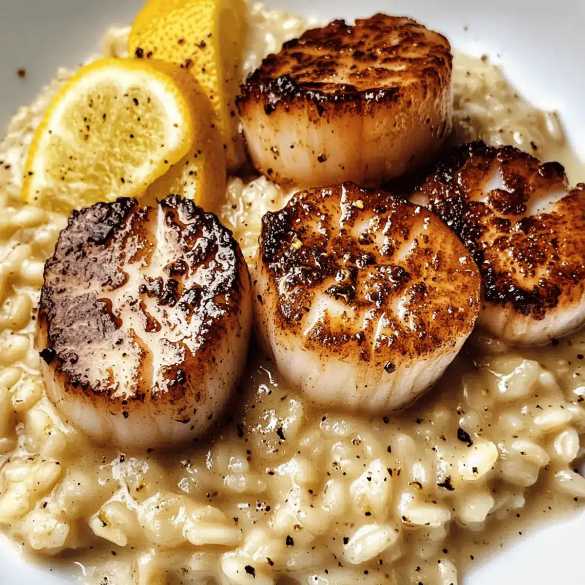 Seared Scallops and Lemon Parmesan Risotto