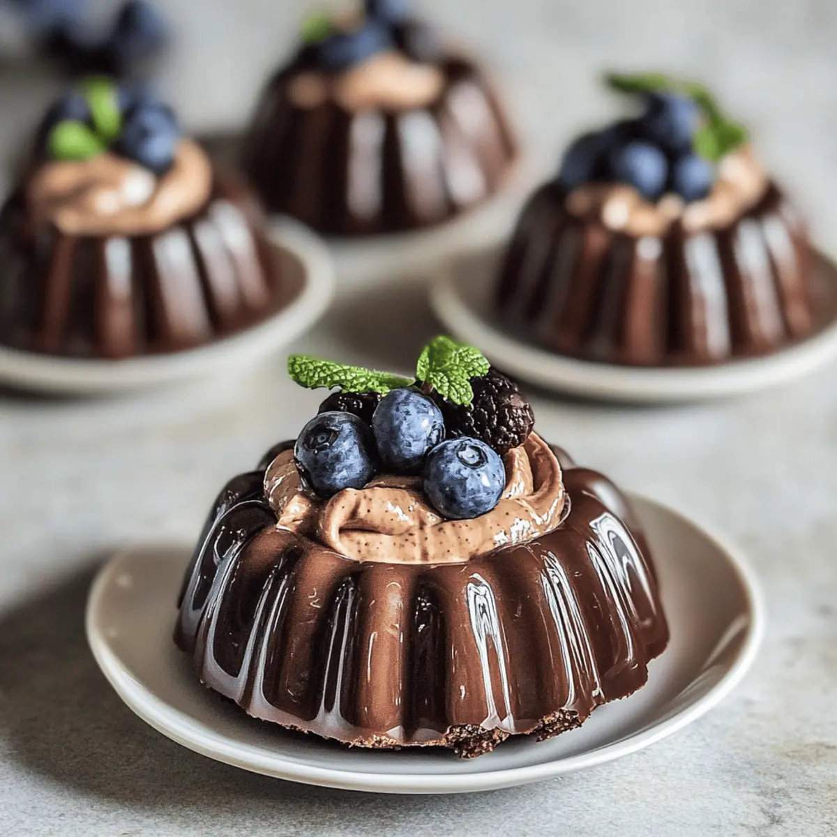 Triple Chocolate Mini Bundt Cakes