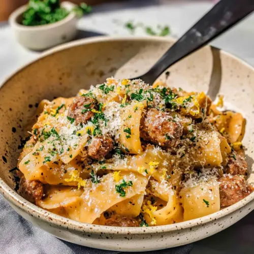 Saucy Sausage and Lemon Pasta