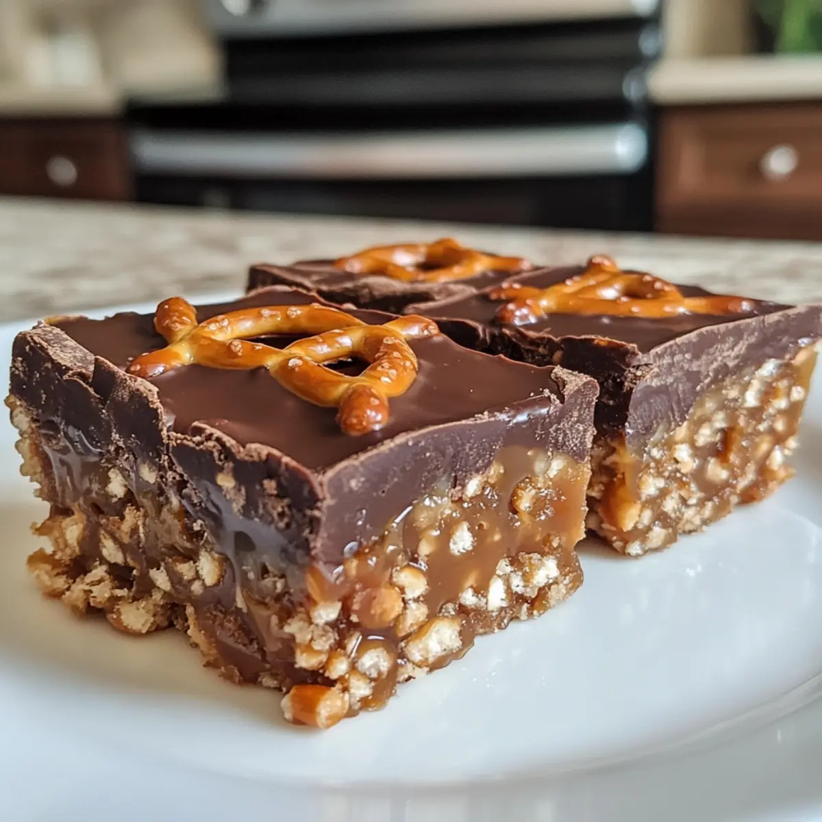 Caramel Pretzel Crack Bars