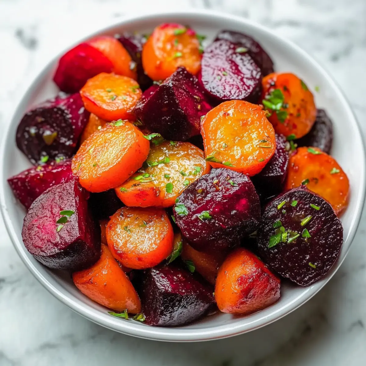 Maple Roasted Beets and Carrots