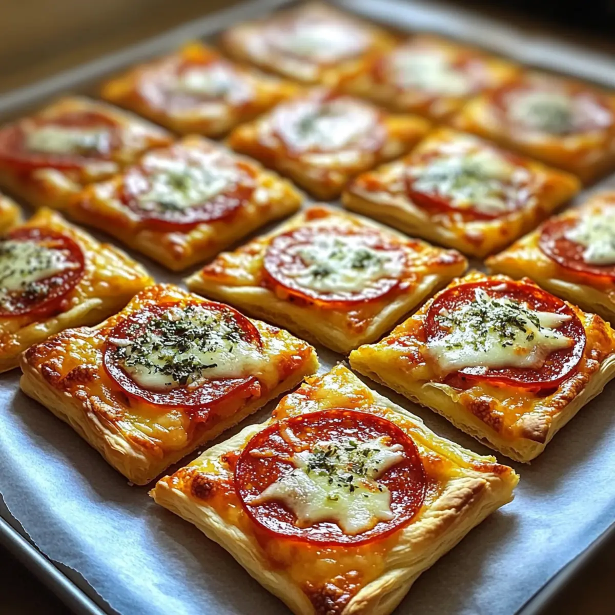Christmas Puff Pastry Pizza Squares