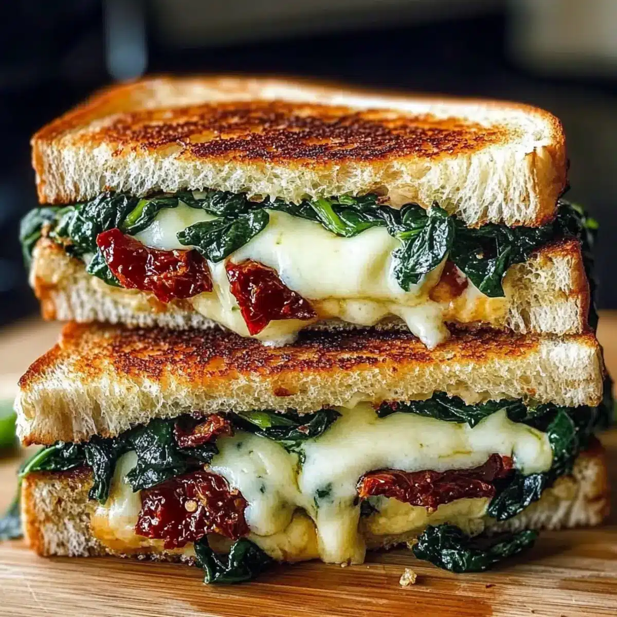 Tomato Spinach and Ricotta Grilled Cheese