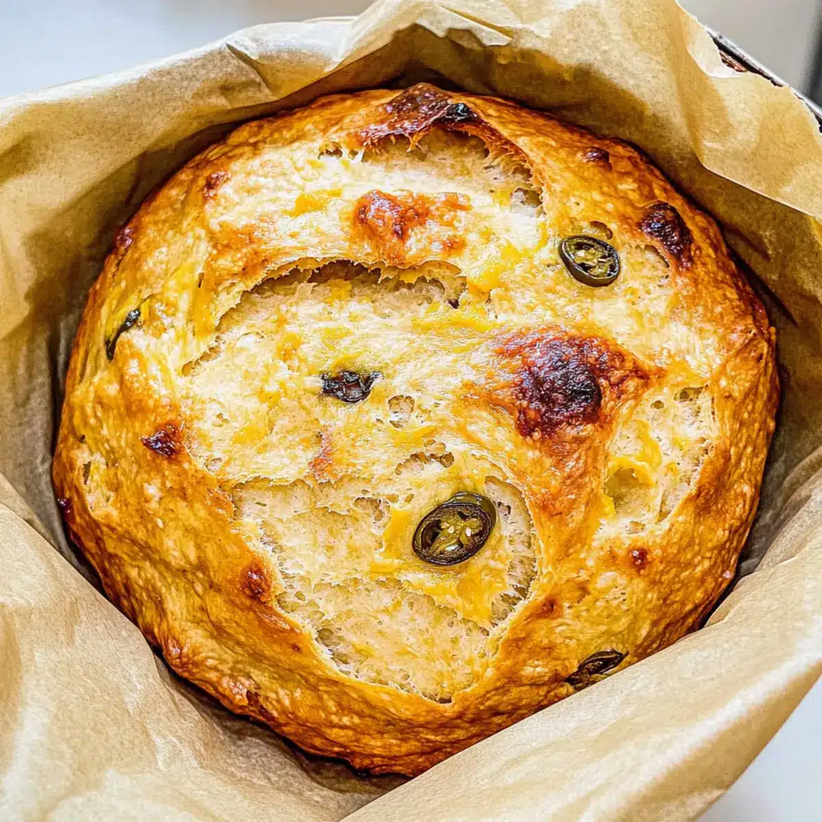 No Knead Cheddar Bread