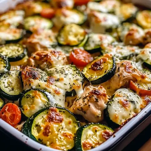 Mediterranean Chicken Zucchini Bake