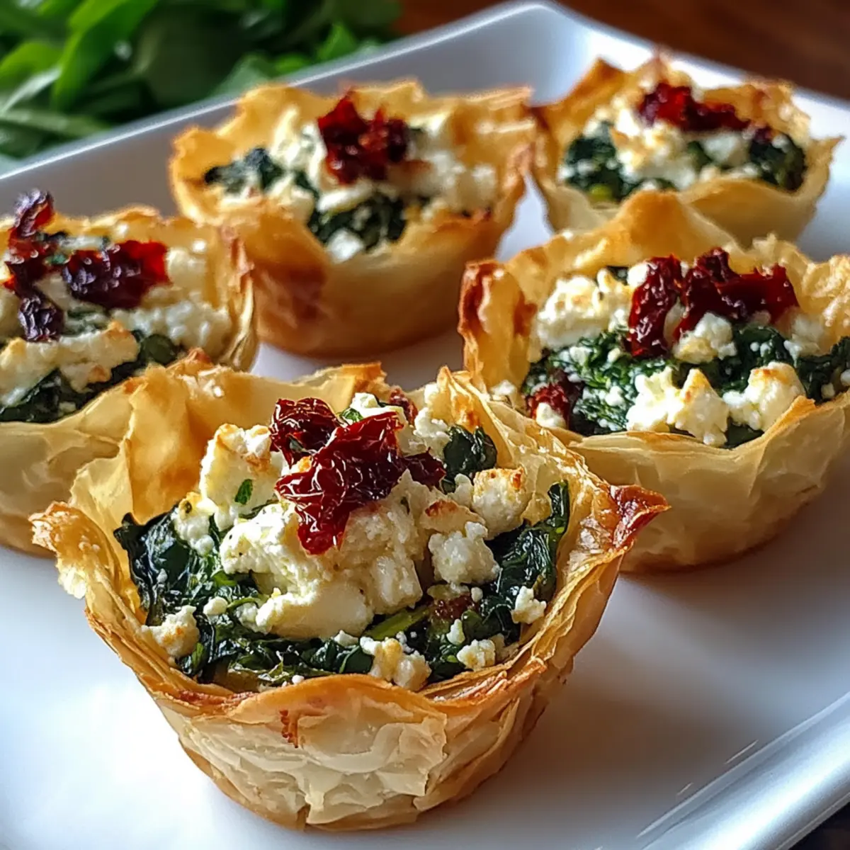 Stuffed Phyllo Cups with Spinach
