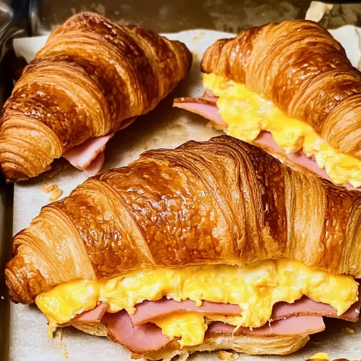 Ham and Cheese Croissant Breakfast