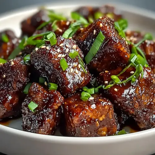Sweet and Sticky Steak Bites