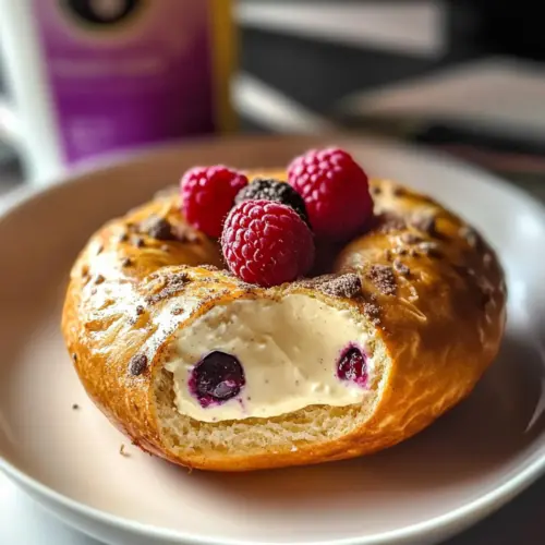 Cheesecake Stuffed Cinnamon Bagel