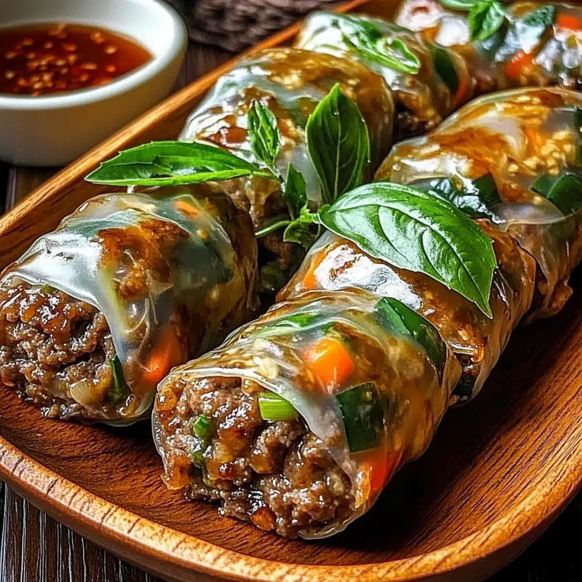 Thai Basil Beef Rolls