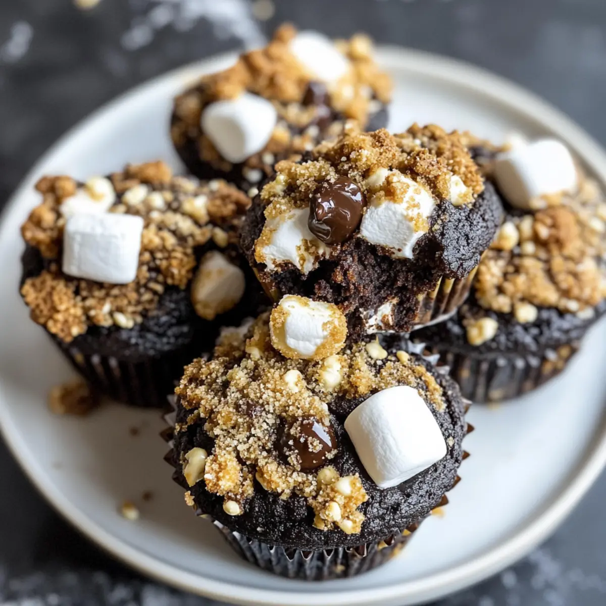 Chocolatey S’mores Muffins