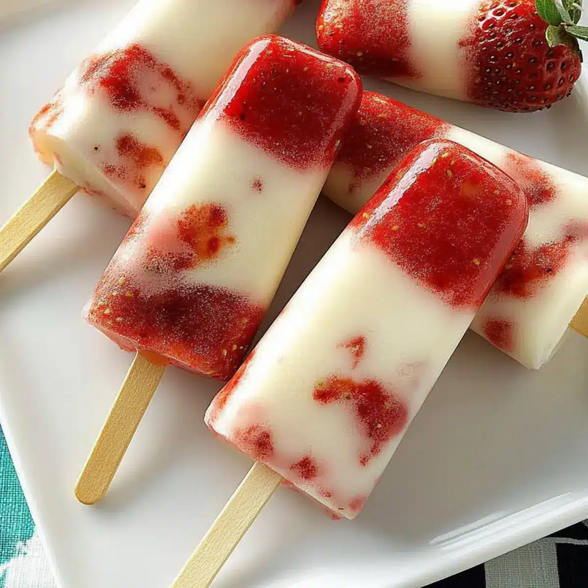 Strawberry-Rosemary Yogurt Pops