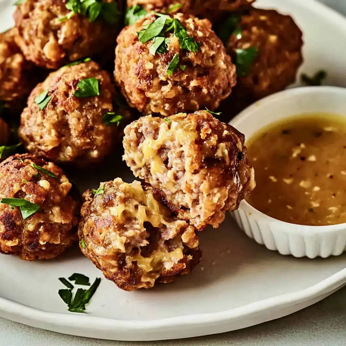 Sausage Balls with Lemon Sauce