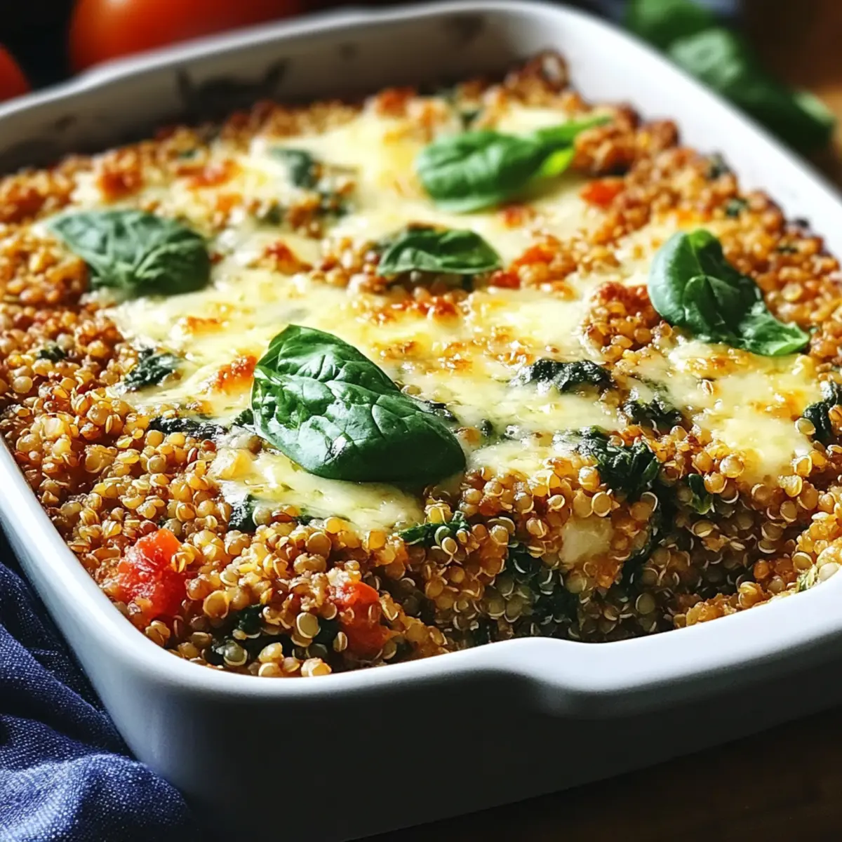 Quinoa Lentil Spinach Bake