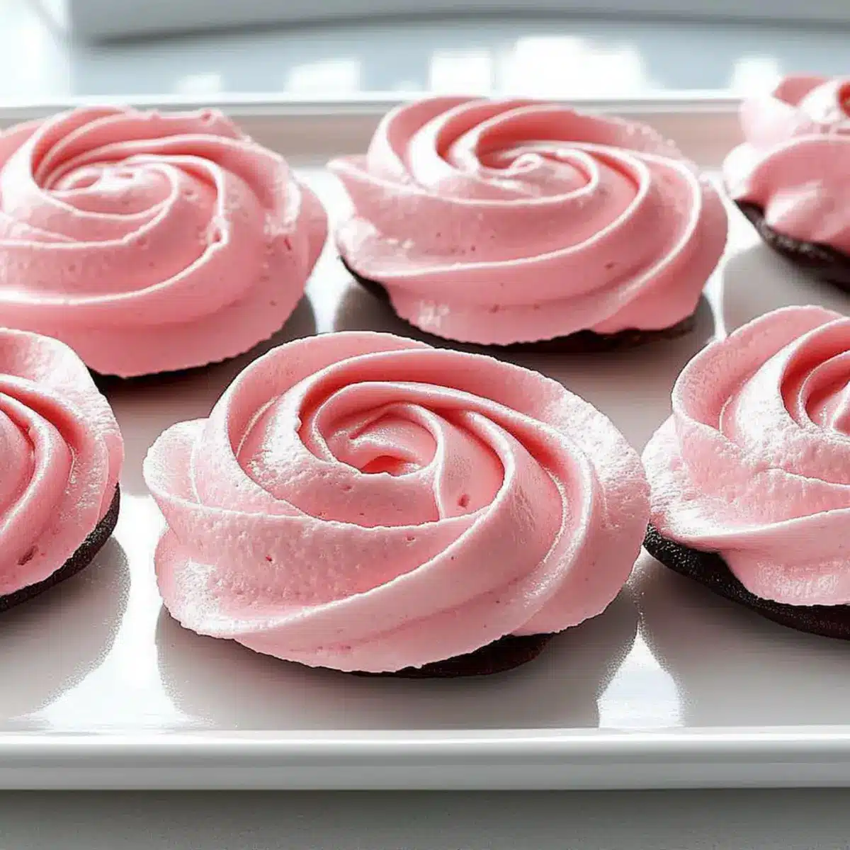 Chocolate-Dipped Strawberry Meringue Roses