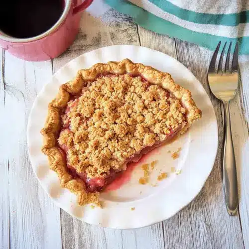 Strawberry Rhubarb Crumble Pie
