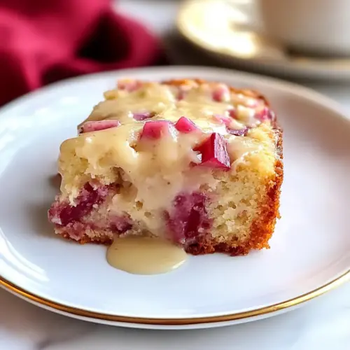 Rhubarb Cake with Butter Sauce