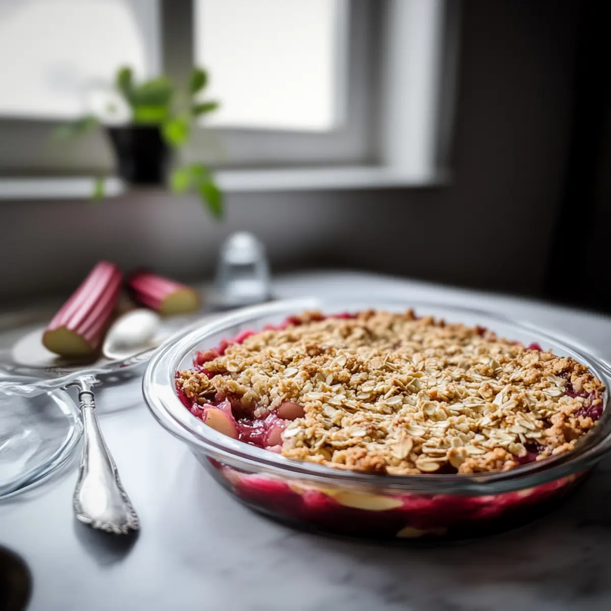Rhubarb Crumble with Oats