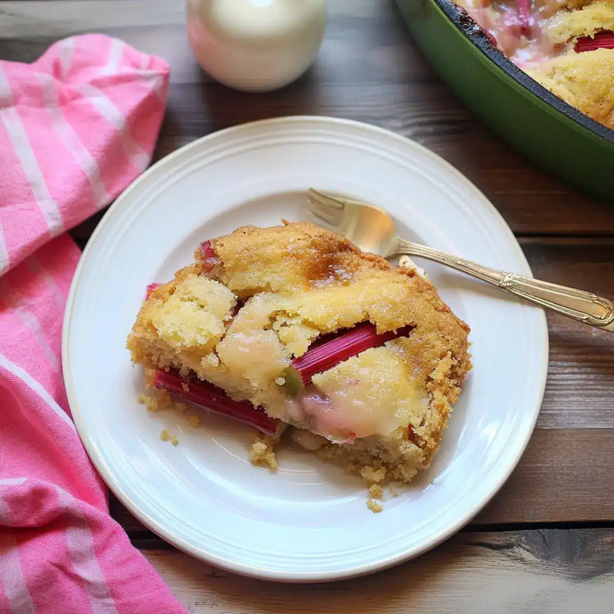 Magic rhubarb pudding cake