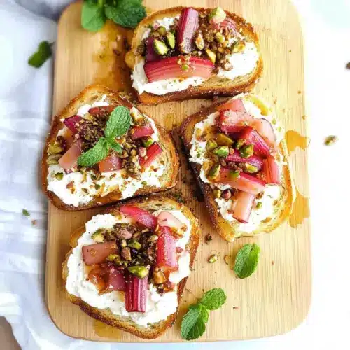 Honey roasted rhubarb toast