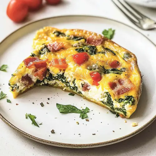Cheesy Bacon Spinach Frittata