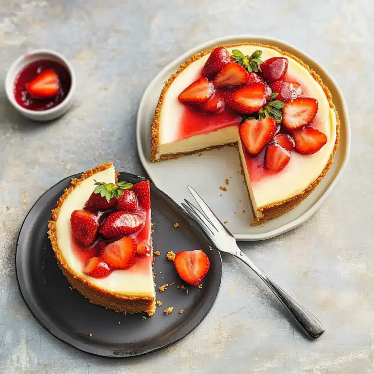 Strawberry Coconut-Crust Cheesecake