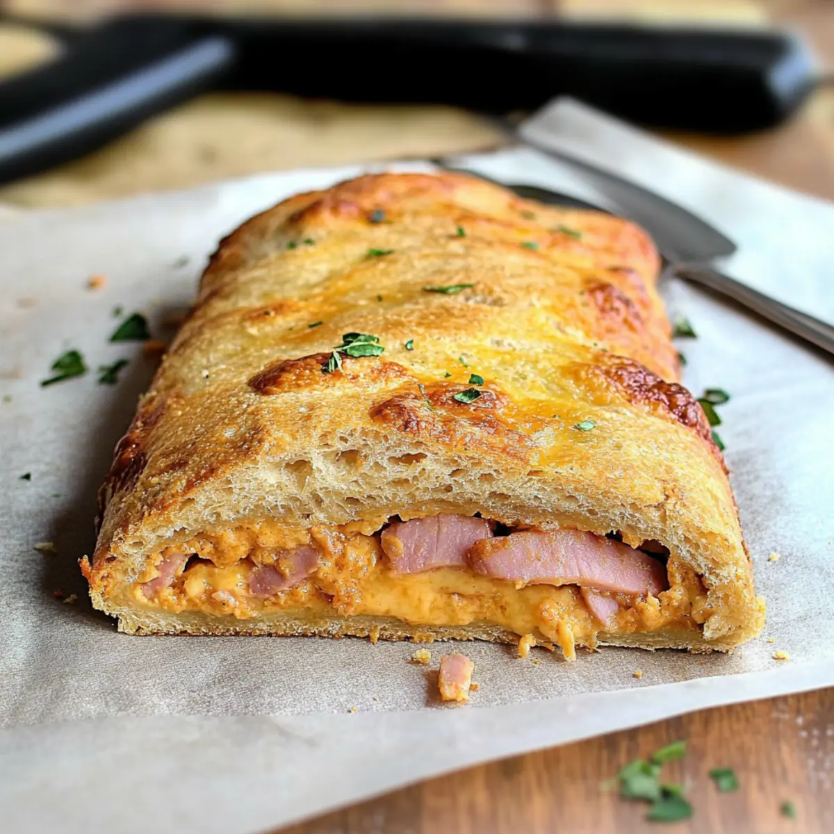Ham and Cheese Keto Stromboli
