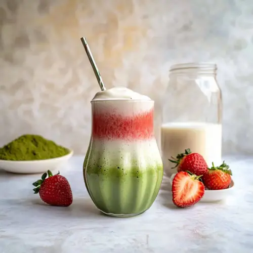 Iced Strawberry Matcha Latte