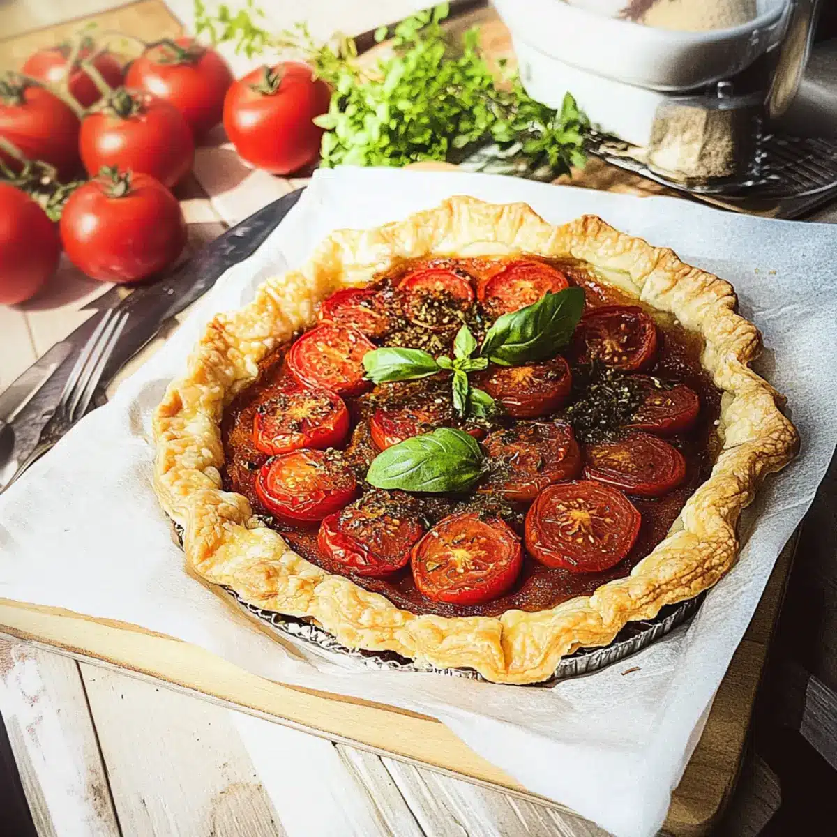 French rustic tomato tart