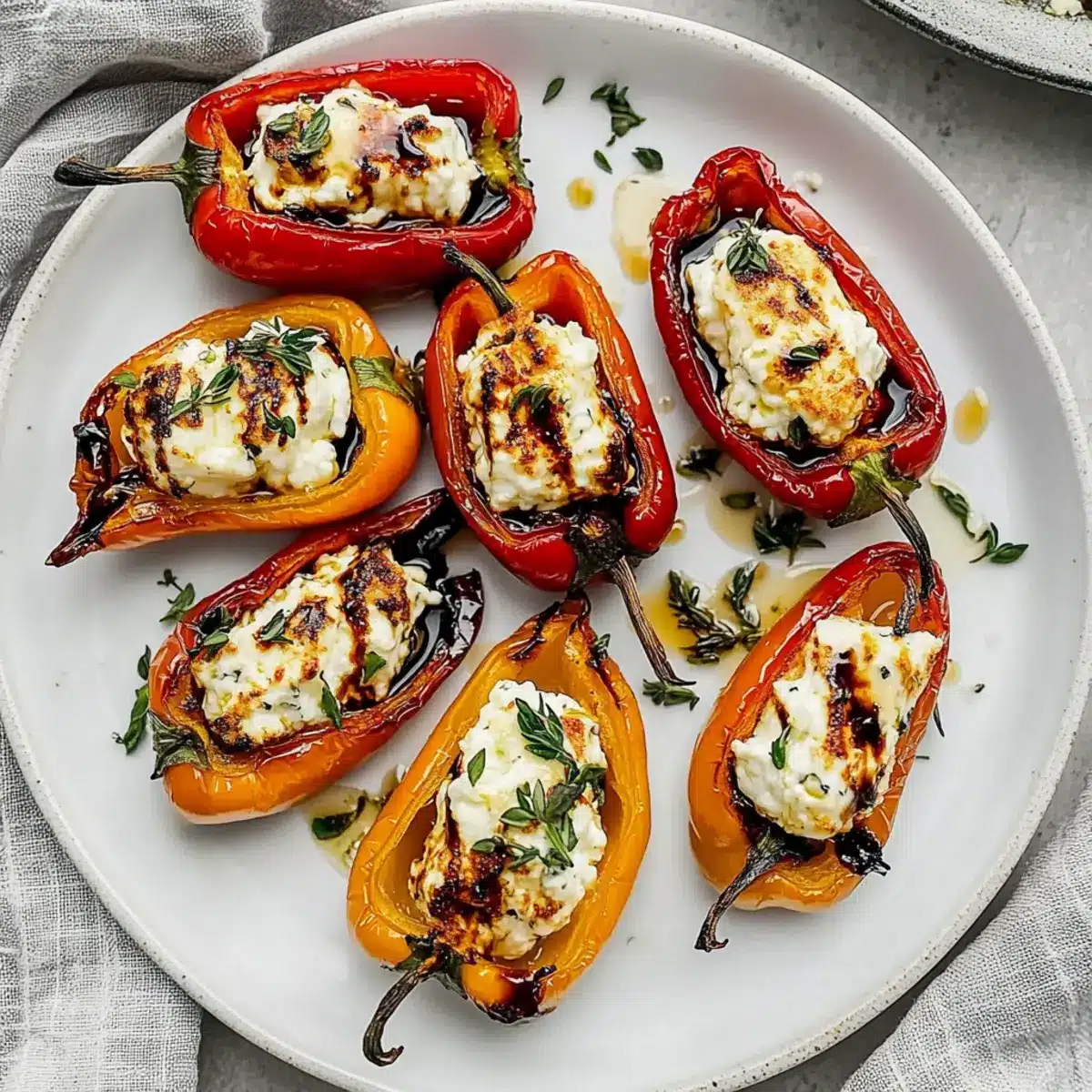 Roasted Goat Cheese Stuffed Mini Peppers