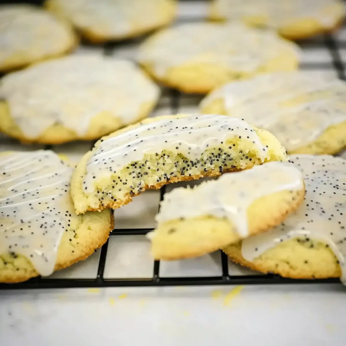 Iced Lemon Poppy Seed Cookies