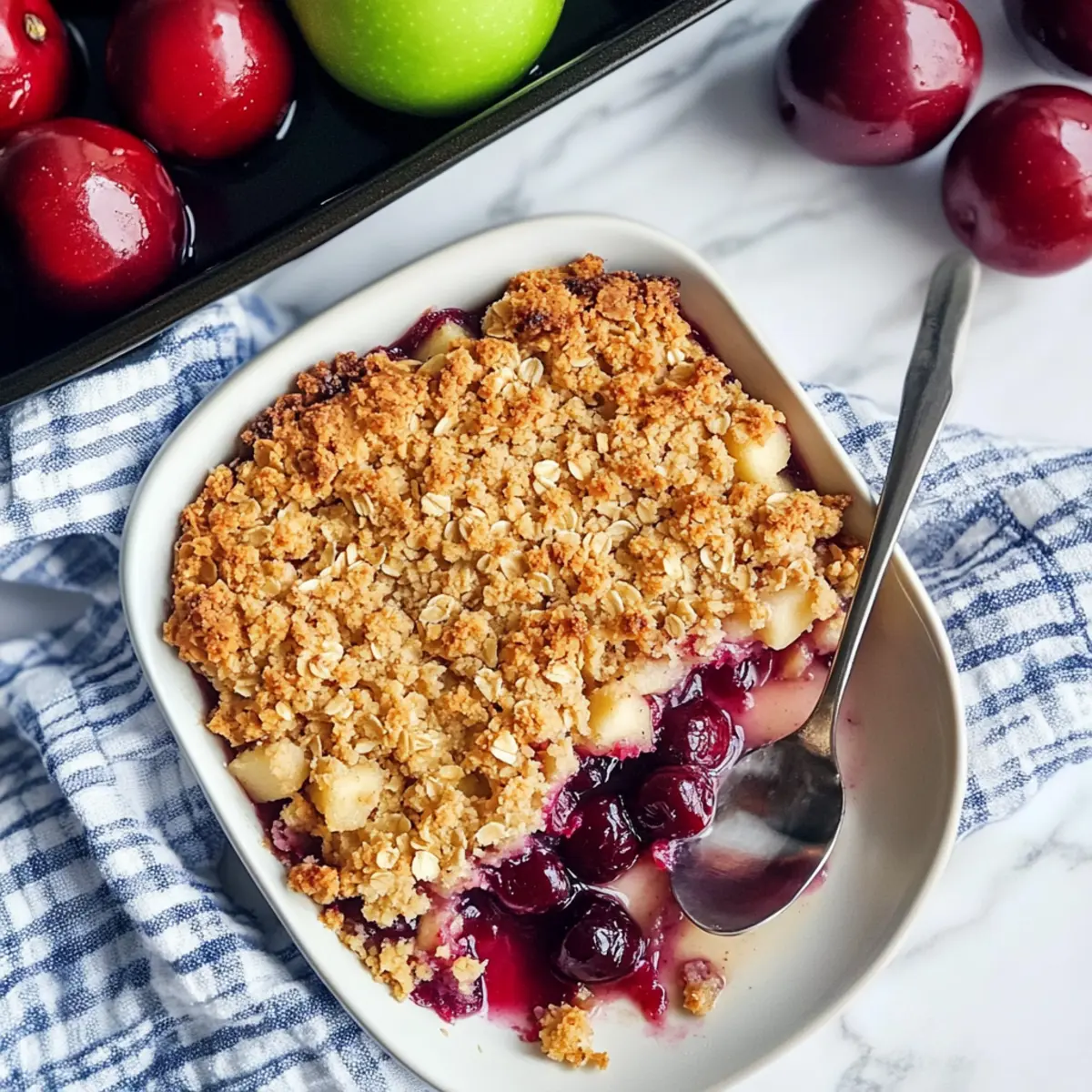 Cherry and Apple Crumble with Oats