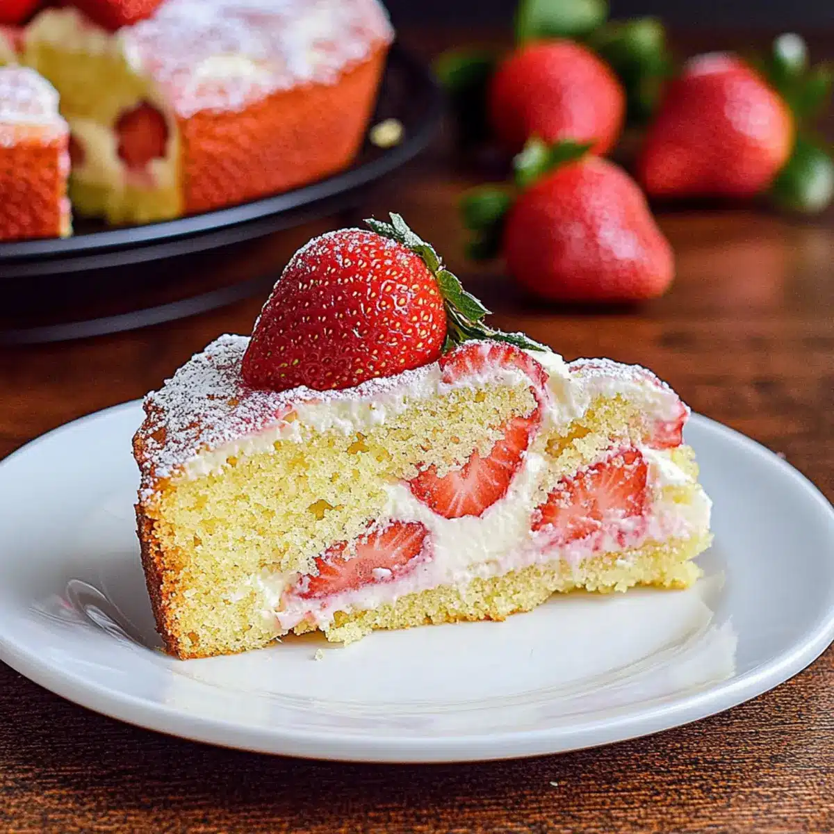 Fresh Strawberry Yogurt Cake
