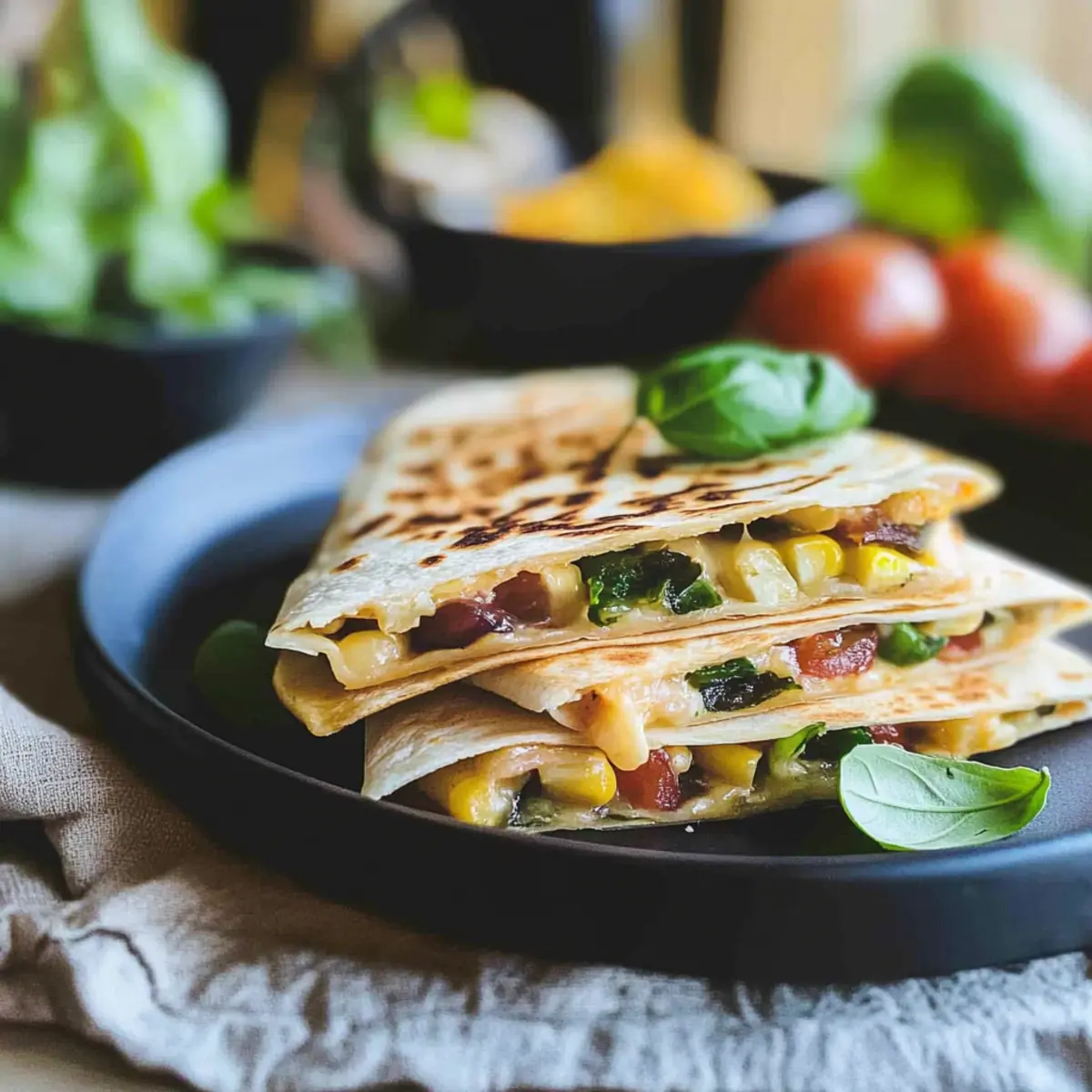 Summer Harvest Cheddar Quesadilla