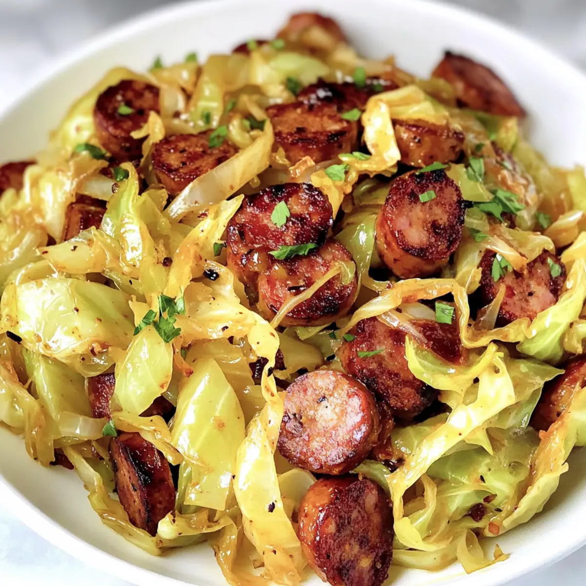Fried Cabbage and Sausage