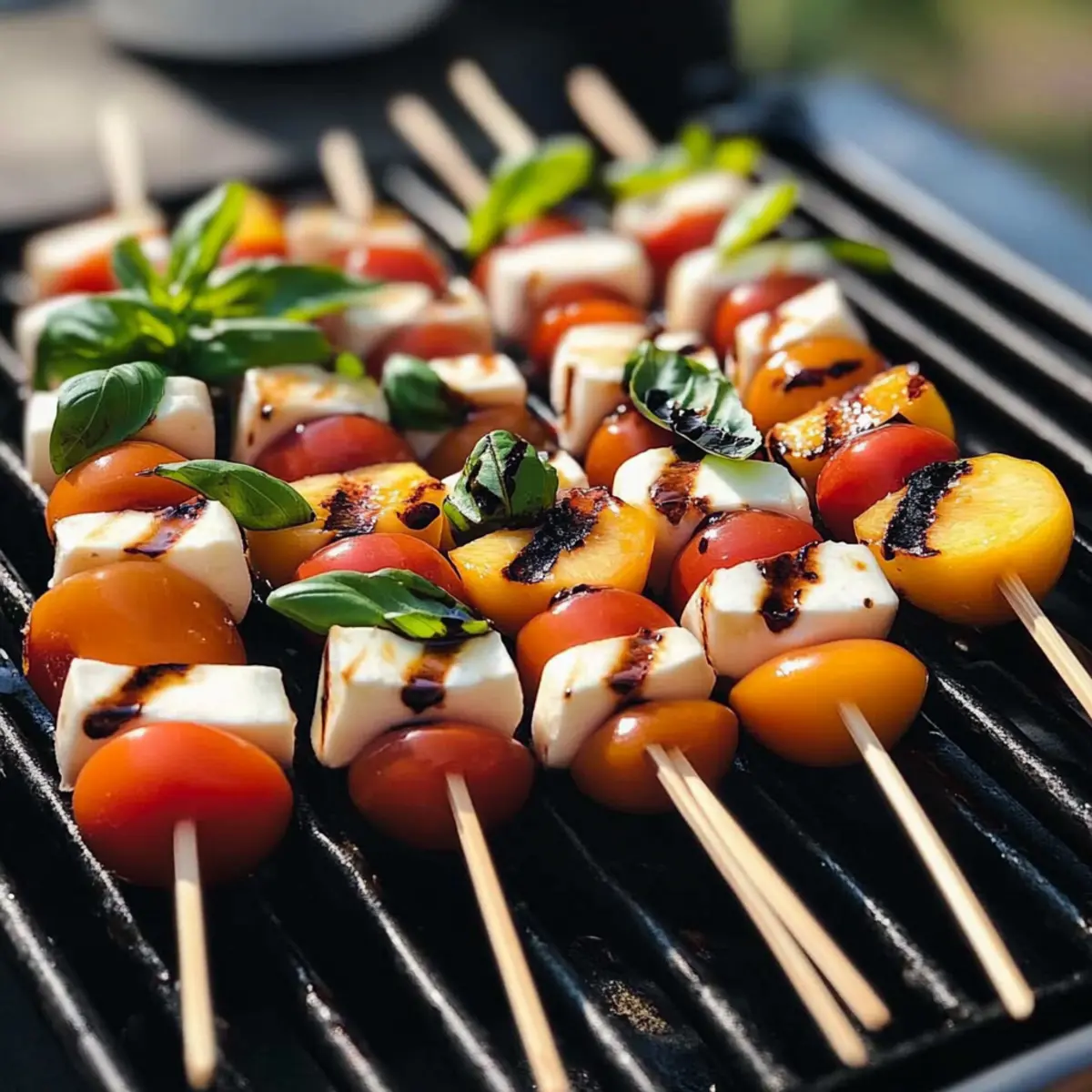 Peach Caprese Skewers