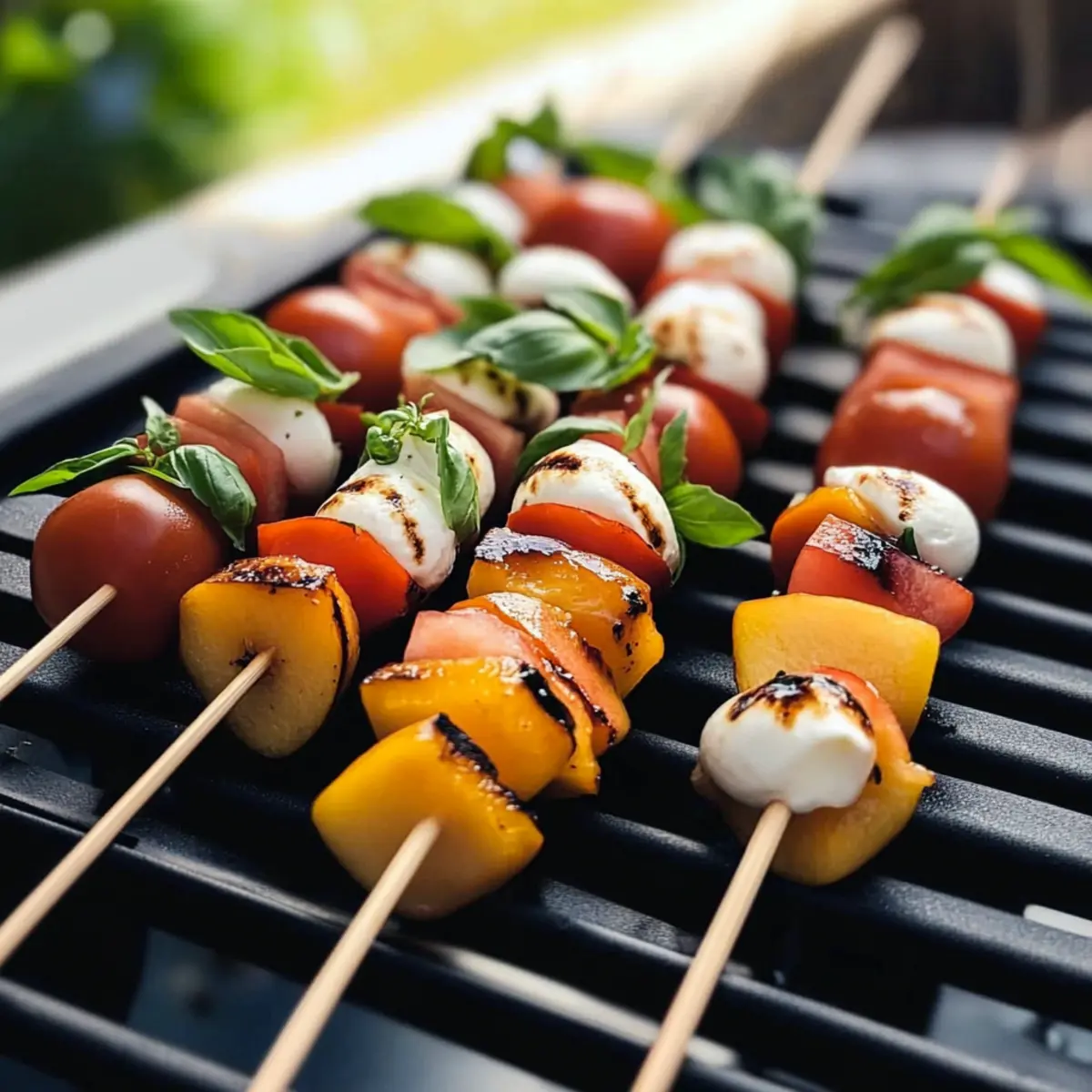 Peach Caprese Skewers