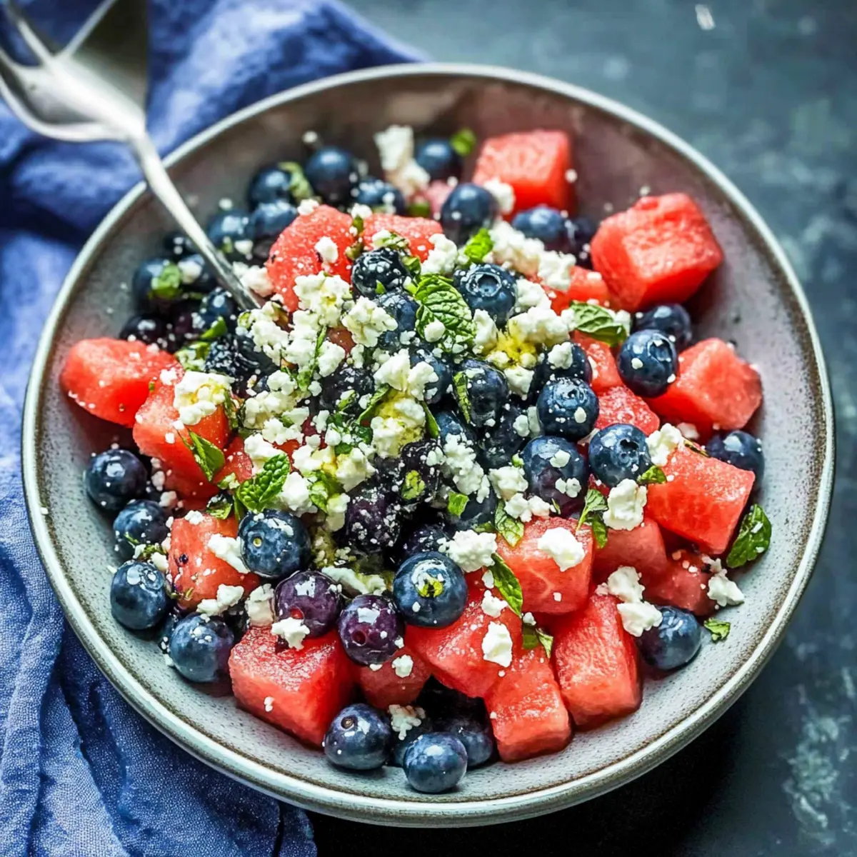 Watermelon, Blueberry, and Feta Salad