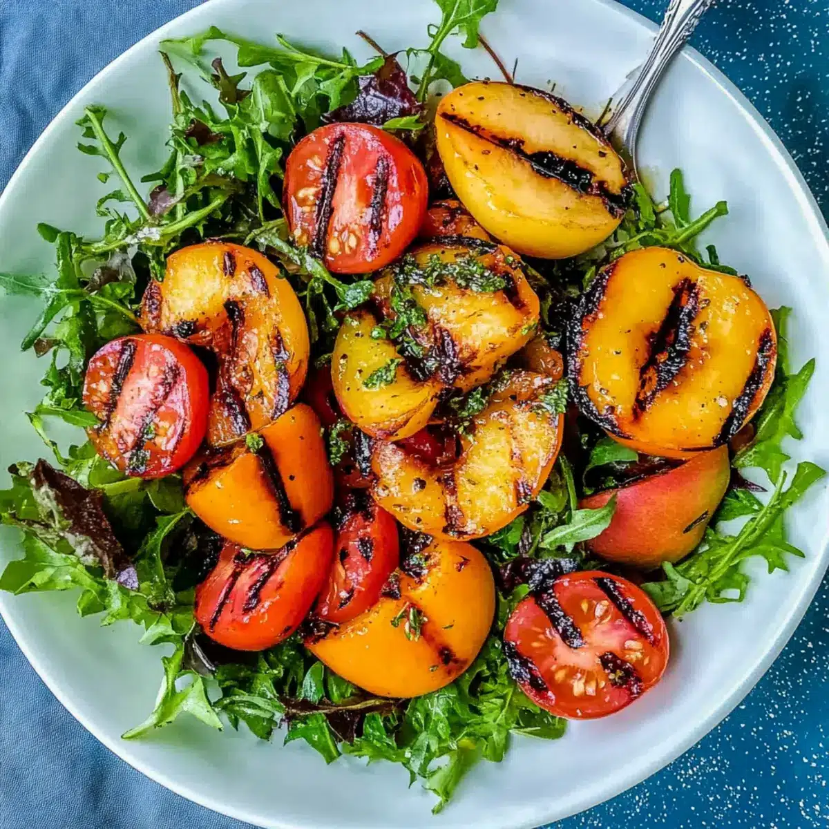 Grilled Peach and Tomato Salad